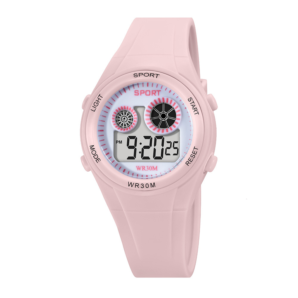 Hombres y mujeres estudiantes de moda deportes al aire libre montañismo reloj electrónico cronógrafo luminoso multifunción impermeable reloj electrónico al por mayor