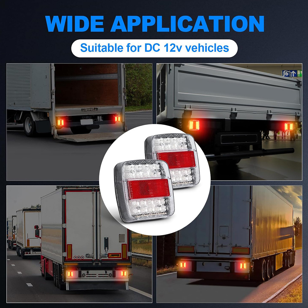 Cross-border truck brake light 12V truck trailer electronic turn signal light 26LED license plate light spot tail light