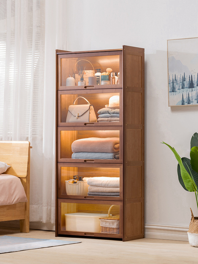 Armario simple pequeño armario de almacenamiento de madera maciza para sala de alquiler Armario armario de almacenamiento especial del dormitorio del hogar para edredón