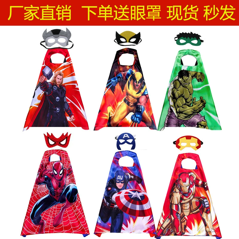 Детский плащ на Хэллоуин, костюм Человека-паука, Капитана Америки, Железного человека, Халка, Росомахи