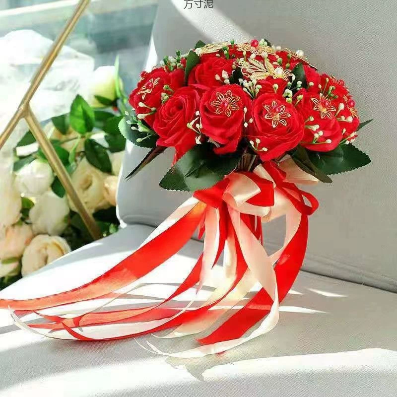 Retro realistic photography props for bride, Chinese style