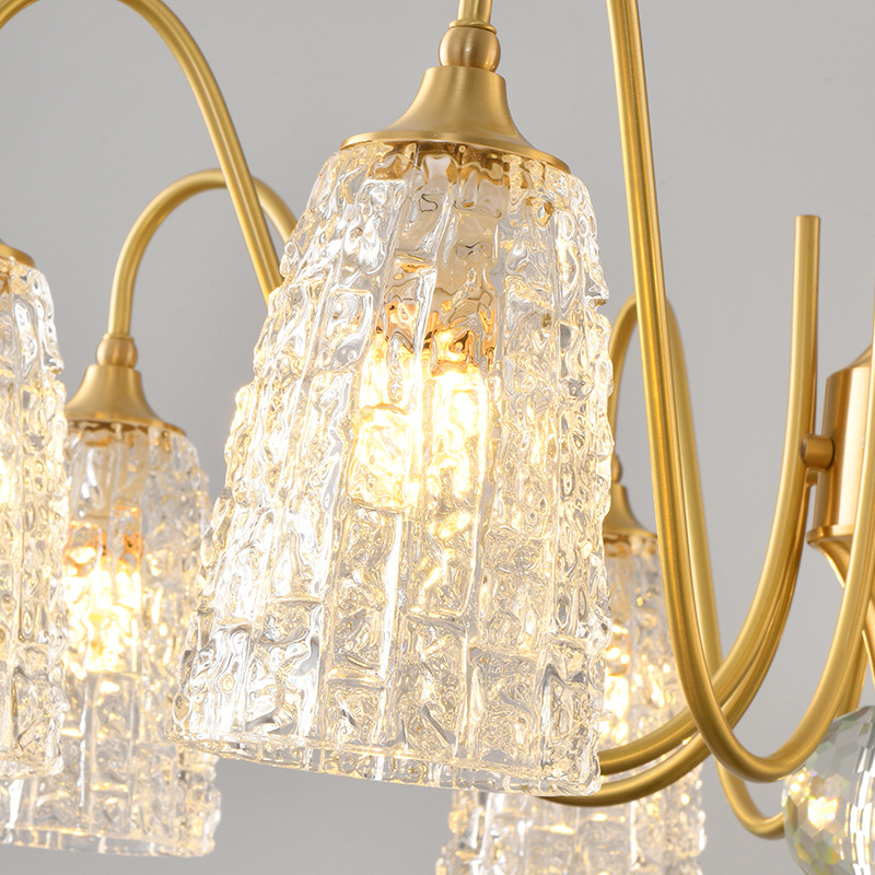 Lámpara principal de la sala de estar francesa retro estilo antiguo simple lujo faro de luz europea nueva lámpara de vidrio 413L