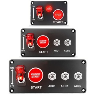 Car modification combination switch with LED light panel switch rocker type multi-purpose one-click start ignition switch