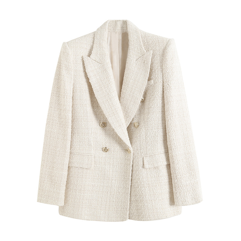 Blazer Mujer Blazers Manga Larga Bolsillo Estilo Simple A Cuadros Color Liso display picture 4