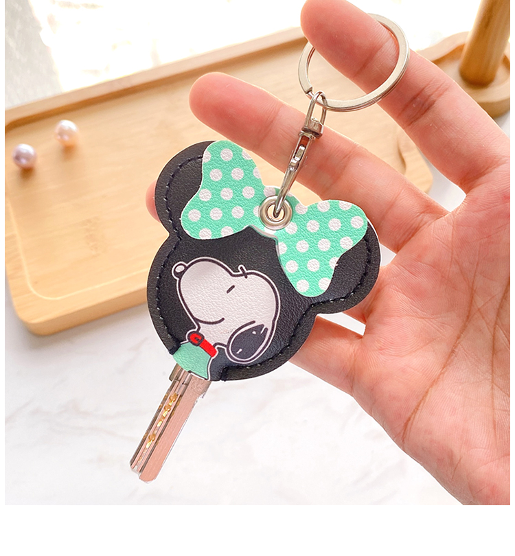 Suitable for Electric Vehicle Key Cover Cartoon Double-Sided Tram Motorcycle Key Protective Cover Shell Home Door Key Handle Set