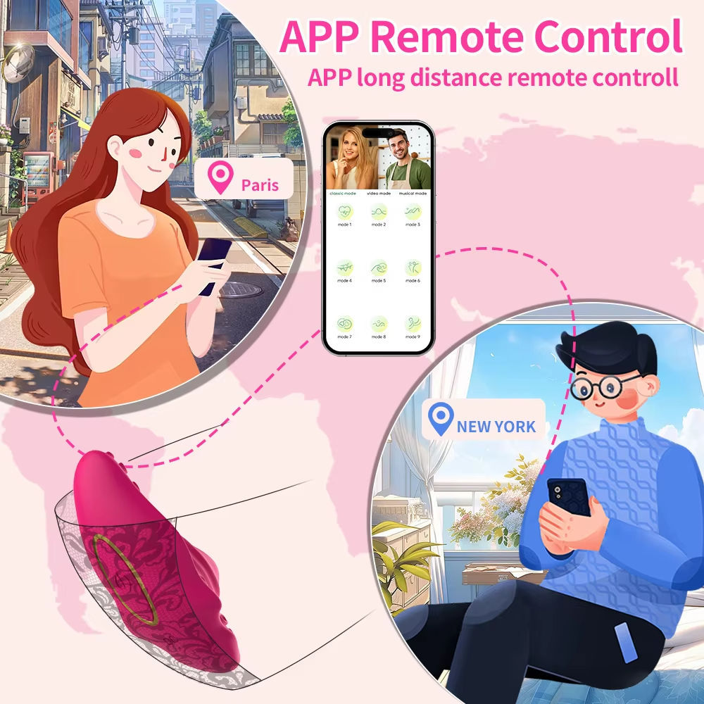 App-Controlled Wearable Clitoral Vibrator with Remote and Suction Cup, Purple — detail image 12