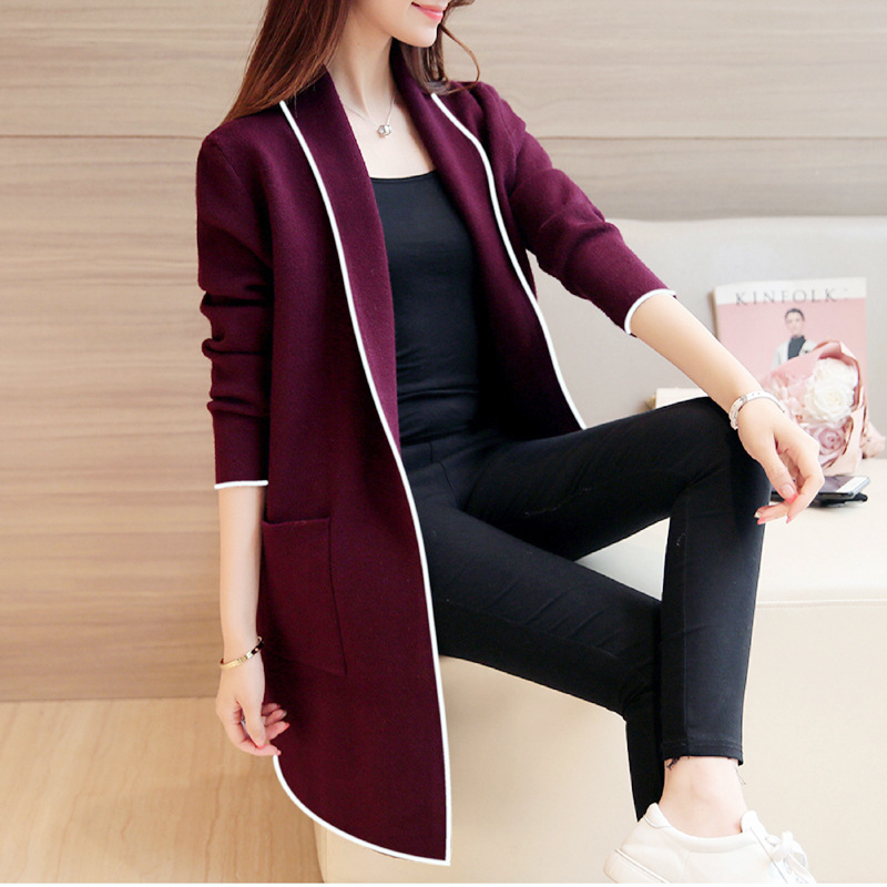 2026 Spring New Korean Style Solid Color Trench Coat for Women, Mid-Length Cardigan, Loose Long-Sleeve Jacket with Fleece, Trendy for Women