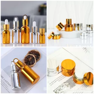 承接精油瓶膏霜瓶化妆品分装瓶电镀喷砂离子镀滚珠瓶葫芦瓶身喷涂