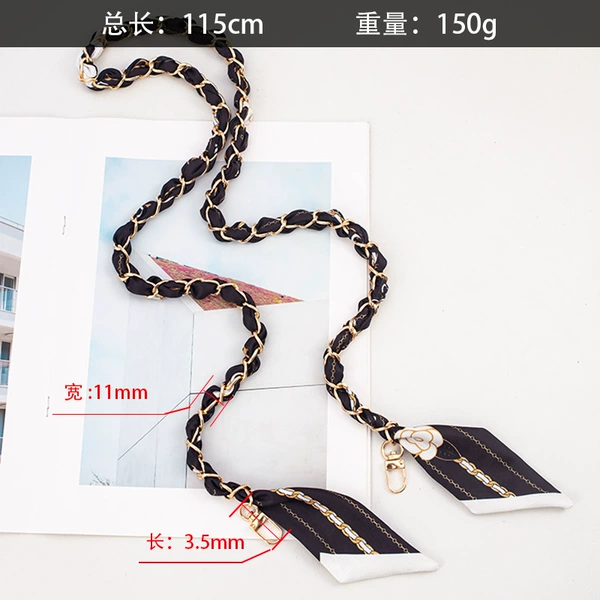 [Xiaoxiang Series ● White Edge] The mobile phone chain is obliquely span 115cm (send clips)