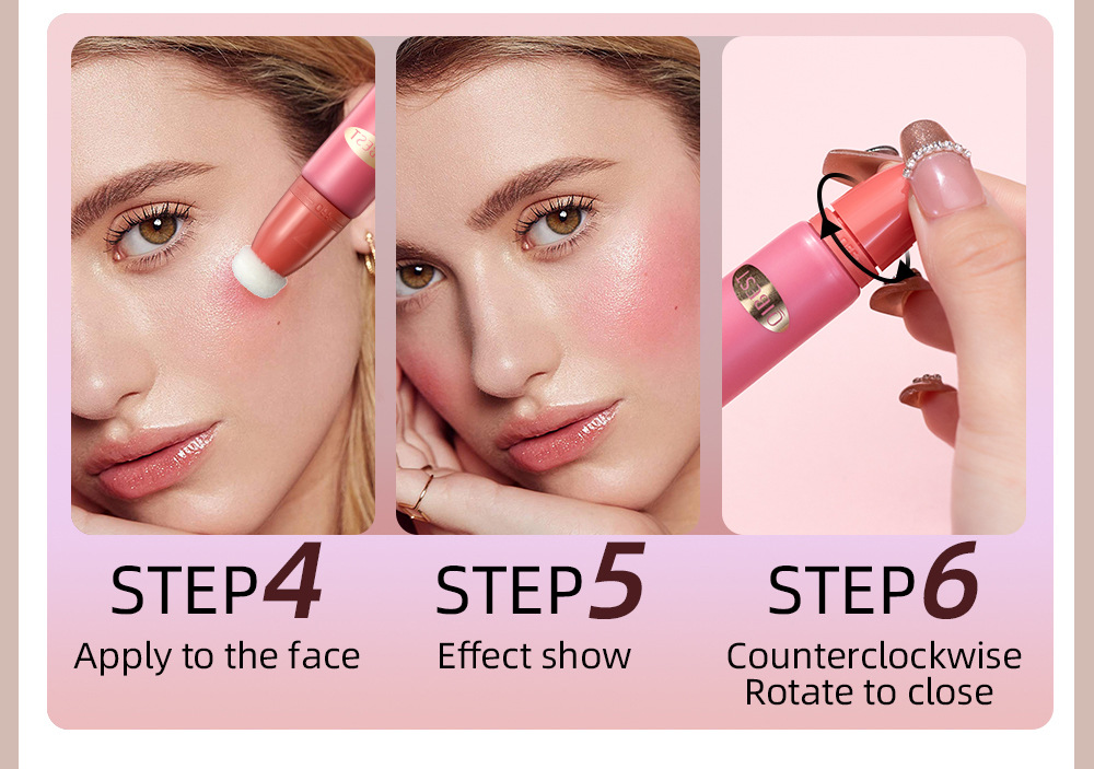 QiBest Hydrating Liquid Blush Multi-functional Makeup Pen, naturally long-lasting makeup, brightens matte and glossy face blush liquid undefined