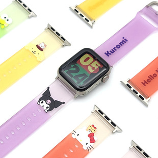 Applicable iwatch strap Apple Watch applewatch6 generation 7/SE/5/4/3/2/1 cartoon silicone
