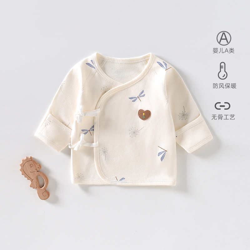 新生儿半背衣婴儿a类无骨纯棉婴儿a类四季52码秋冬和尚服宝宝上衣