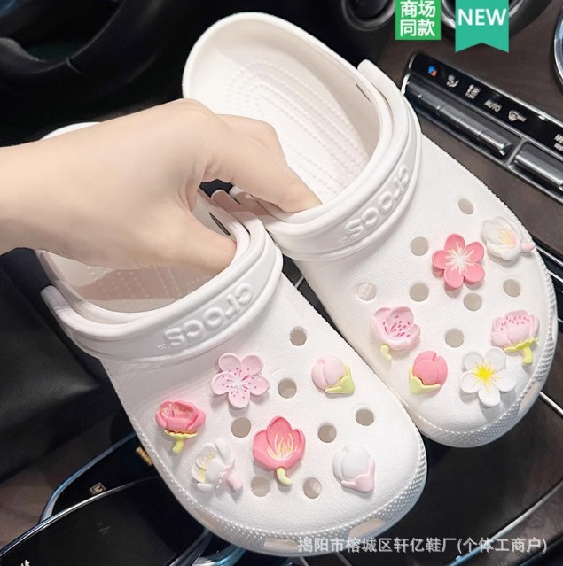 Nuevo ramo, zapatos de flores, agujeros de flores, accesorios de perlas tridimensionales de alta calidad, accesorios de bricolaje decorativos, zapatos de fragancia desmontables