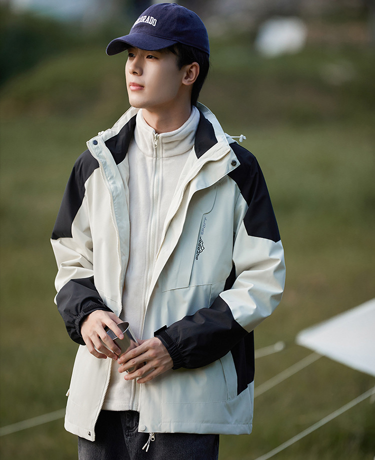 Nuevo abrigo impermeable a prueba de viento transfronterizo chaqueta interior con capuz para hombres herramientas de ropa de asalto al aire libre para mujeres