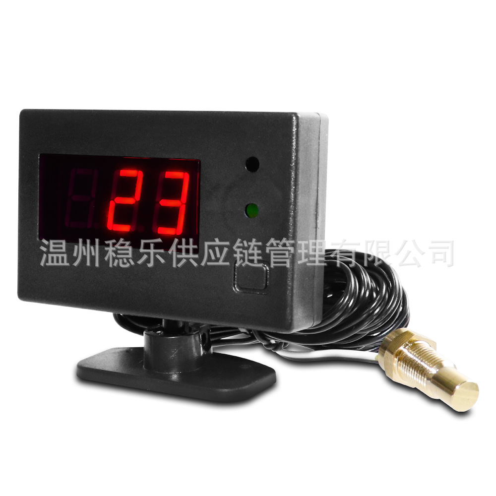 Water Temperature Gauge 40mm Digital Water Temperature Gauge 12V24V Car Modified Electronic Water Temperature Gauge with Dual Sensors