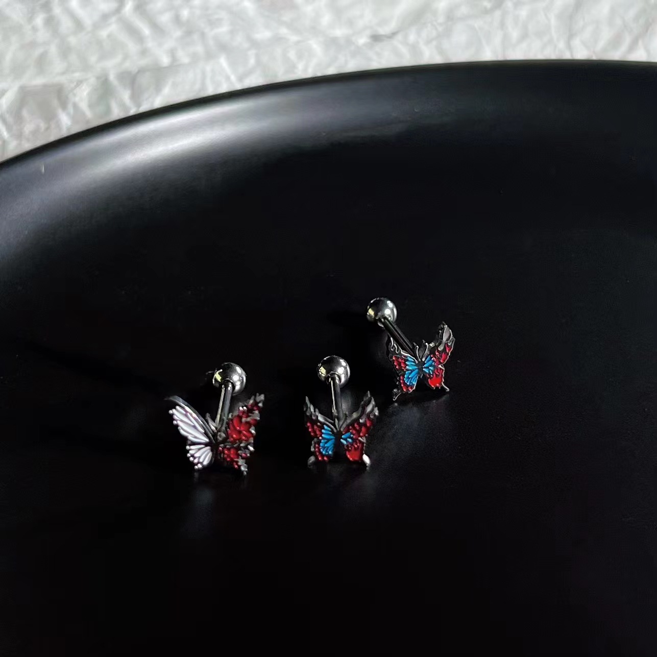 Labret stud lip piercing jewelry styling detail