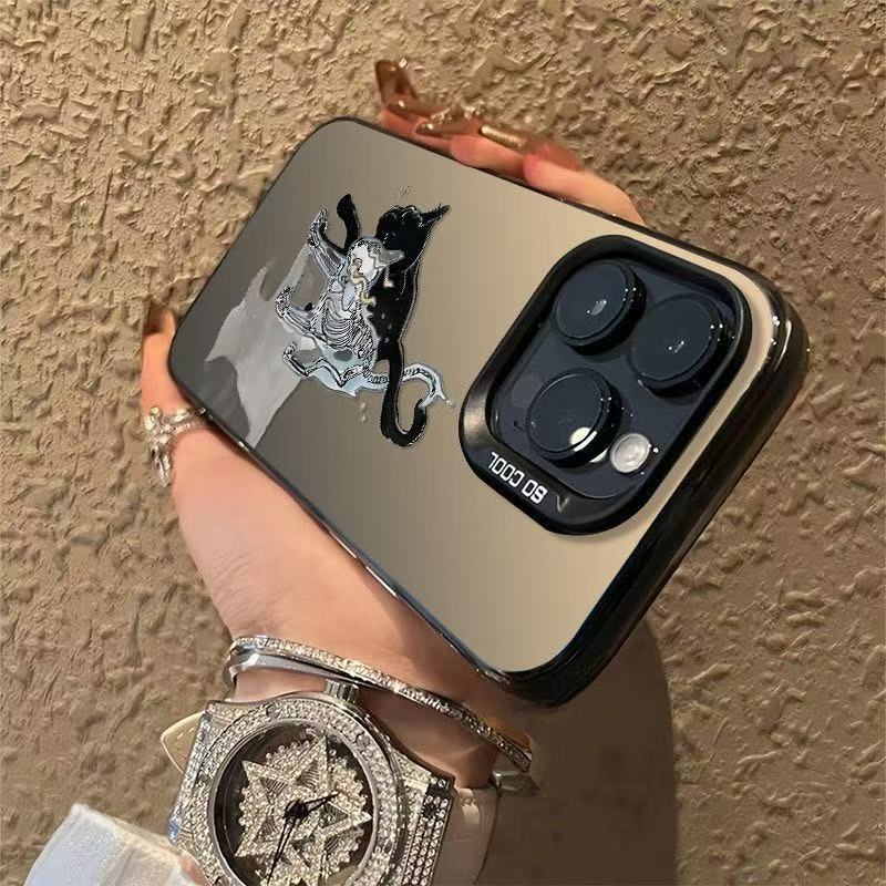 Nuevo compañero gato negro para iPhone 16 funda para teléfono móvil Apple 15promax/14/13pro/12 Europa y América 11