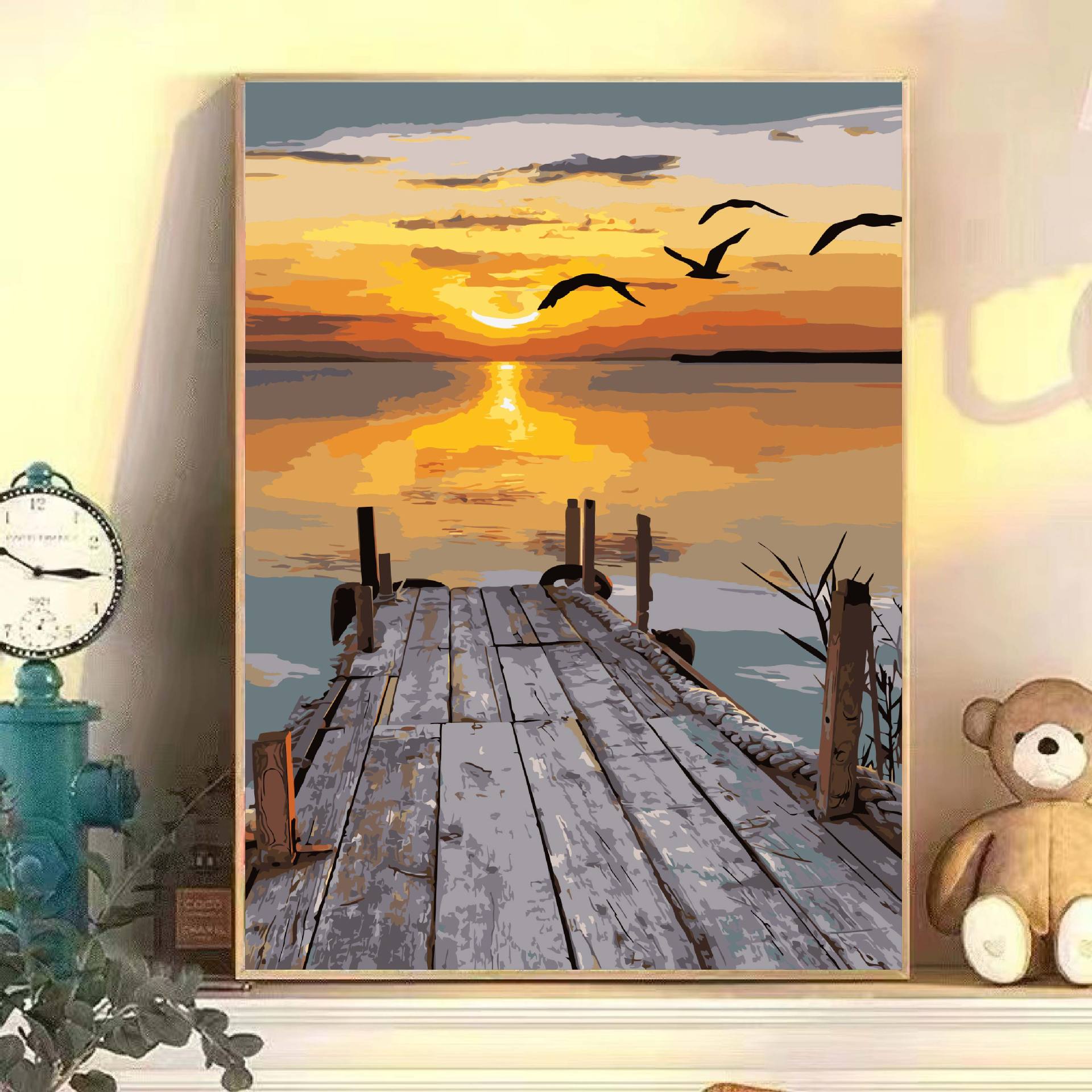 Pintura al óleo digital hecha a mano diy relleno sala de estar decoración de pintura colgante arte relleno pintura al óleo al por mayor