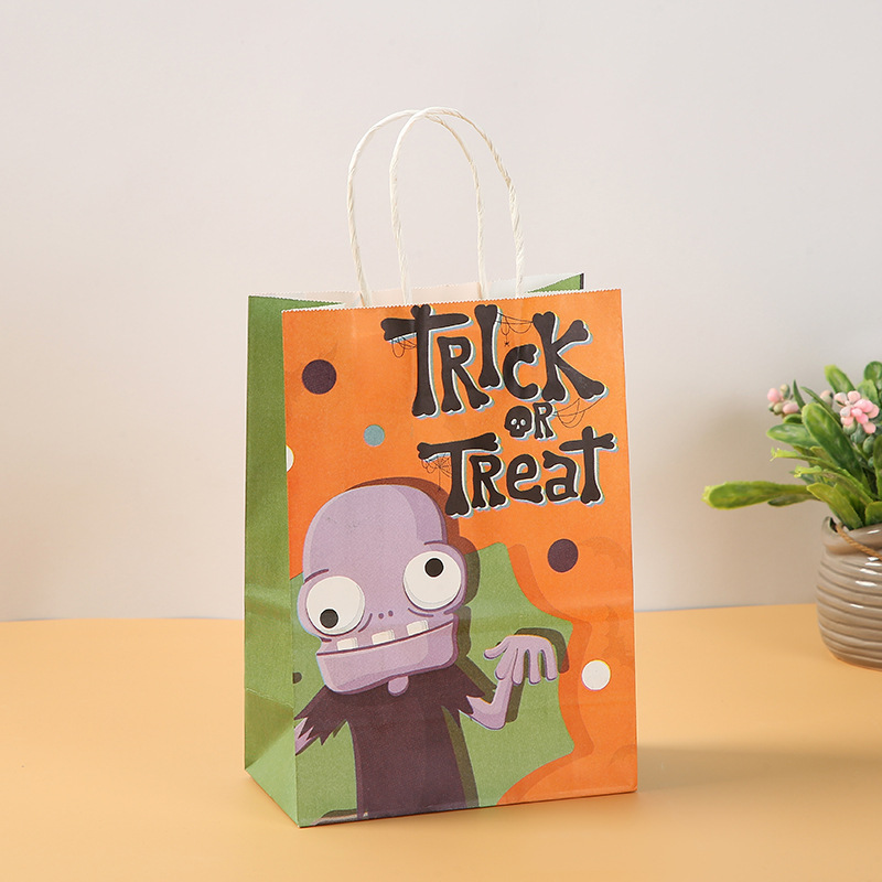 Bolso de regalo para niños de Halloween, bolso de mano, bolso de dulces, decoración de fiesta, logotipo impreso, bolsa de embalaje de bocadillos de compras