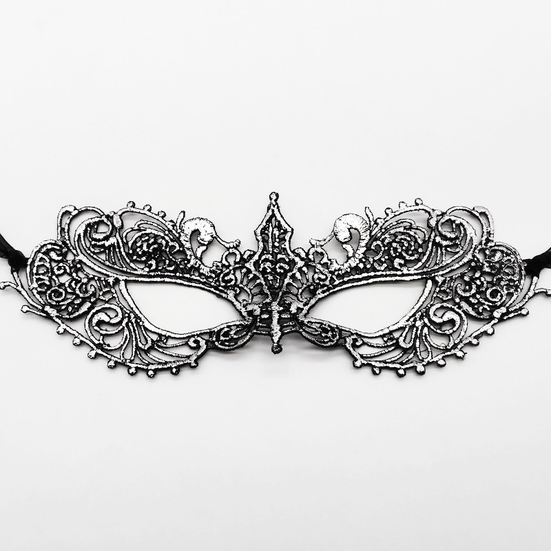 Transfronterizo exclusivo estampado máscara de encaje grueso mitad cara fiesta Halloween máscara de maquillaje vestido sexy máscara de ojos TK