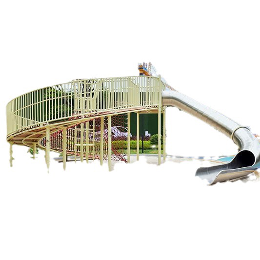 Parque de bienes raíces corredor diapositiva kindergarten tobogán fabricante de equipos de entretenimiento diapositiva de acero inoxidable para niños al aire libre