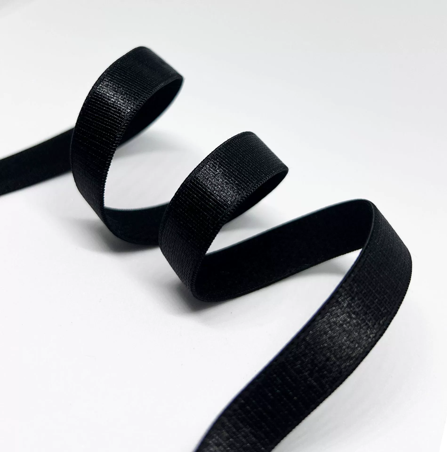 Glossy underwear, velvet straps, elastic bra, 8mm, 2.5mm, polyester, on elastic band