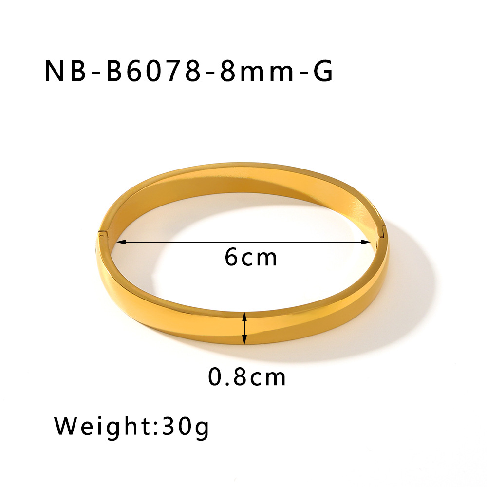 18g Weight Bangle Classification 304 Stainless Steel Chain Material 1 Piece Quantity Holiday, Daily Occasion 304 Stainless Steel Material Geometric Pattern Unisex Gender Polishing Design Simple Style, IG Style Style IG Style Simple Style Geometric 304 Stainless Steel Bangle In Bulk 8
