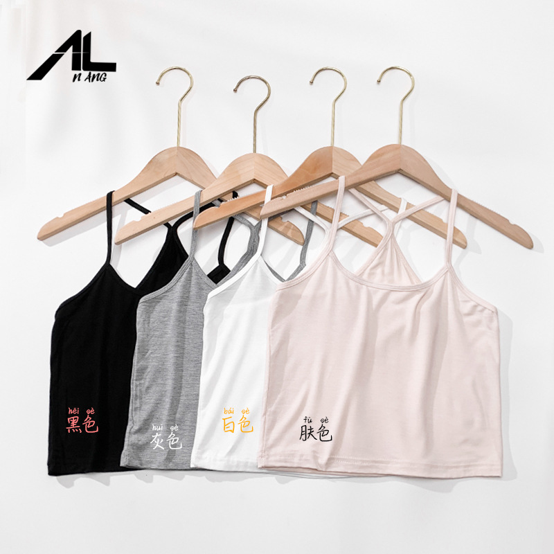 Y-Shaped Camisole Women's Short Navel-exposed Modal Cotton Cross Strap Slim-fit Inner Anti-light Girl's Chest Wrap