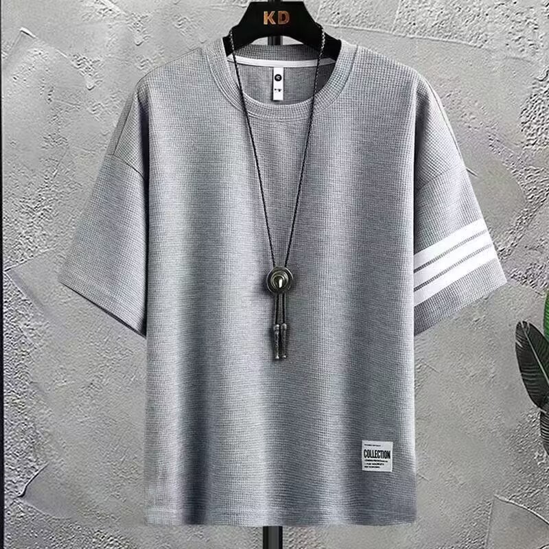 Leichtes Herren Sommer Trainingsanzug Set Waffelstrick Freizeit_voghion.com