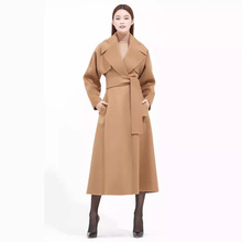 高端新款通勤长款时尚宽松大气手工双面羊绒大衣羊毛呢外套女秋冬