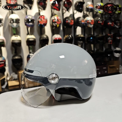 two-color commuter helmet new | Motorcycle Safety Supplies - cool-gray-with-short-transparent