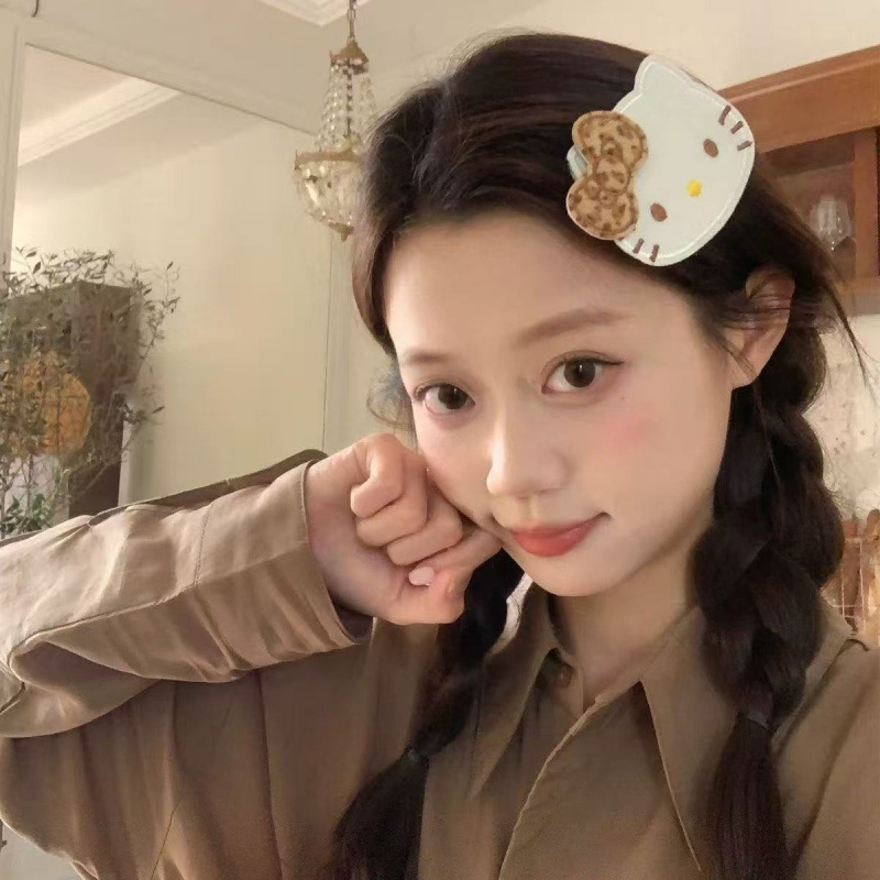 hellokitty魔术贴可爱三丽鸥碎发整理发帖少女心刺绣蝴蝶结刘海|undefined