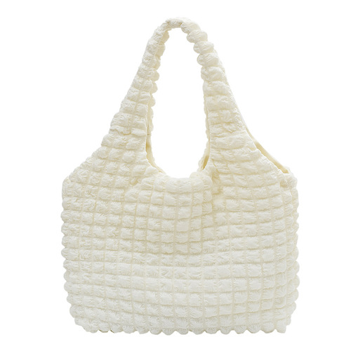 Korean ins girly style cloud puff flower shoulder bag women  new summer canvas simple handbag