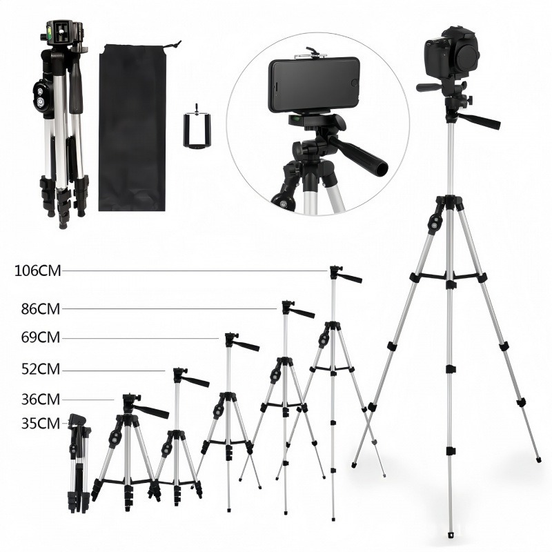 Soporte de fotografía para teléfono móvil multifuncional al por mayor 3888 3110 soporte de luz en vivo para teléfono móvil portátil trípode en vivo
