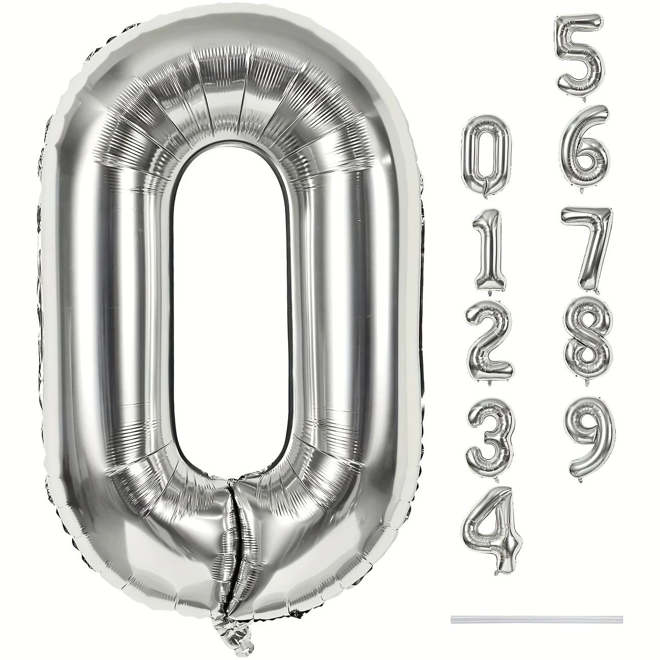 Празничный шар-фольга 40 дюймов, цифры 0–9, пастельные и металлические цвета, упаковка OPП