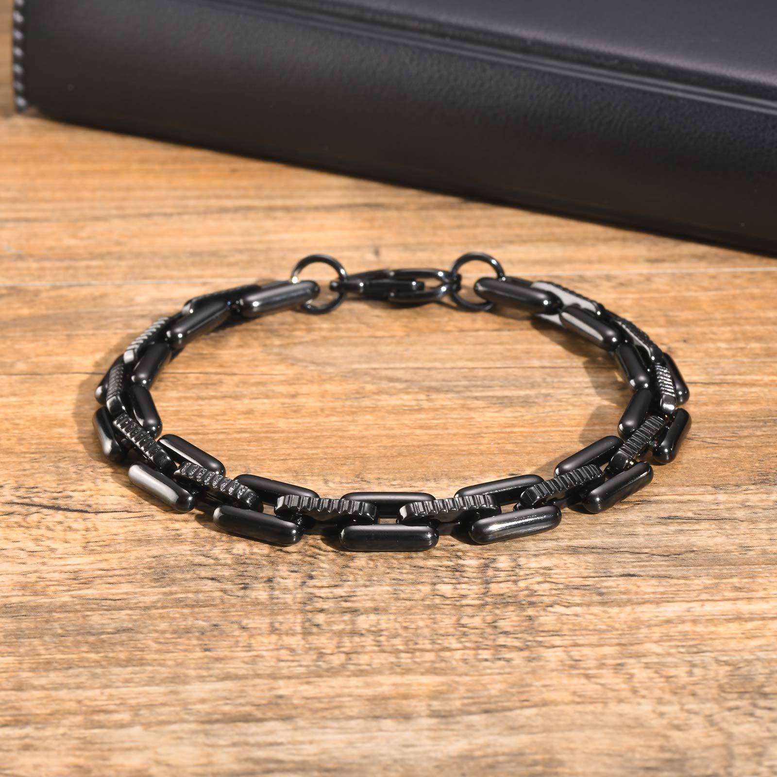 33g Weight Bracelets Classification Stainless Steel Chain Material 1 Piece Quantity Daily Occasion Stainless Steel Material Solid Color Pattern All Seasons Season Men's Gender Polishing Design Casual, Hip-Hop Style Casual Hip-Hop Solid Color Stainless Steel Polishing Men's Bracelets Men's Chain Bracelets 4