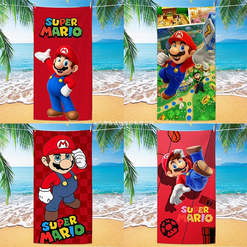 New Cartoon Mario Beach Towel, Microfiber Beach Towel, Digital Printed Double-Sided Velvet Absorbent Towel New Cartoon Mario Beach Towel, Microfiber Beach Towel, Digital Printed Double-Sided Velvet Absorbent Towel
