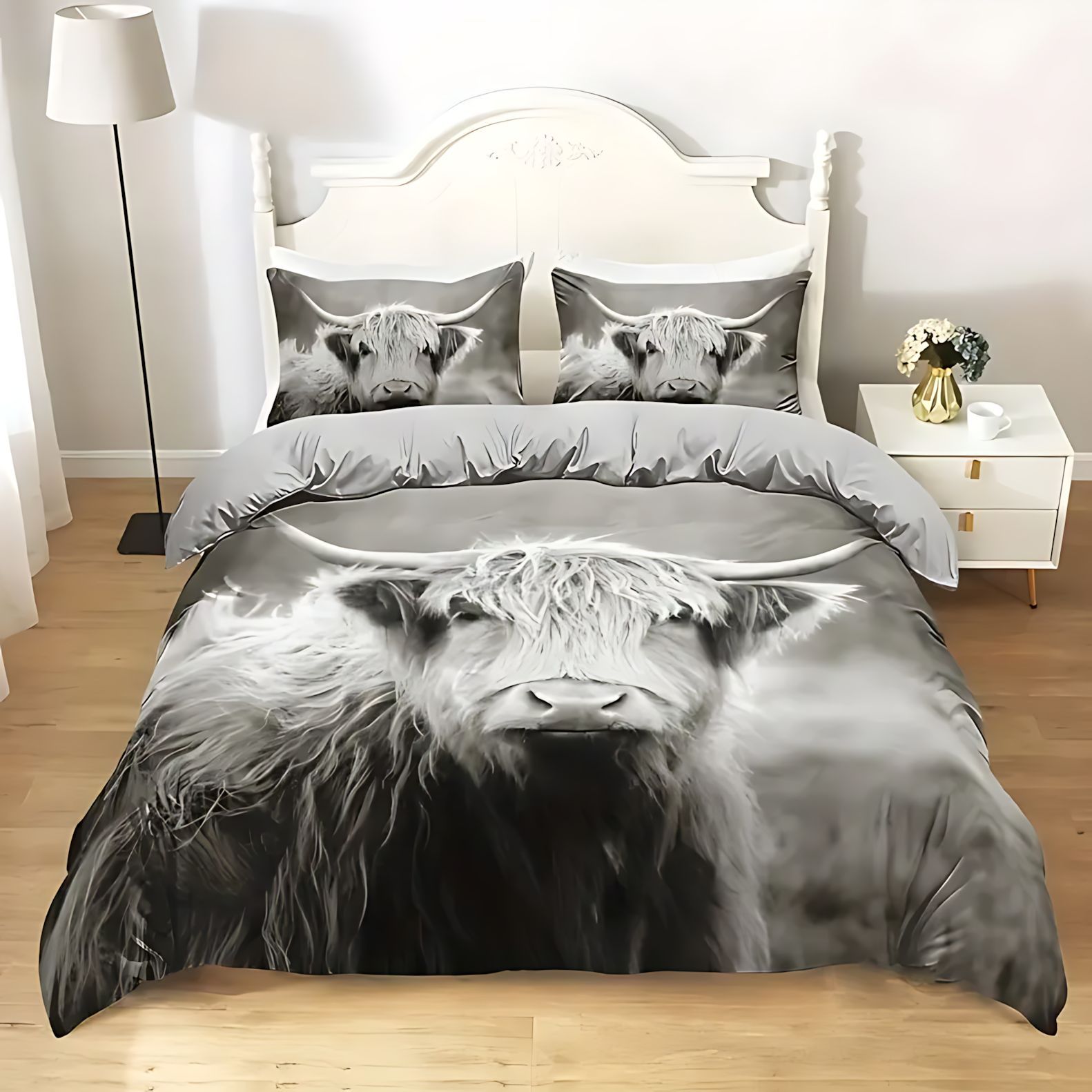 TUME / JIT comercio exterior transfronterizo estilo pastoral animal ganado serie de impresión digital 3D colcha colchón conjunto de almohada