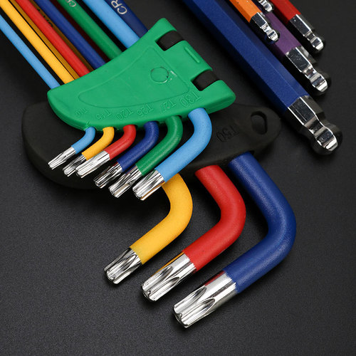 Colored hexagonal wrench, hexagonal wrench set, hexagonal 6-corner screwdriver tool, hexagonal ball head combination