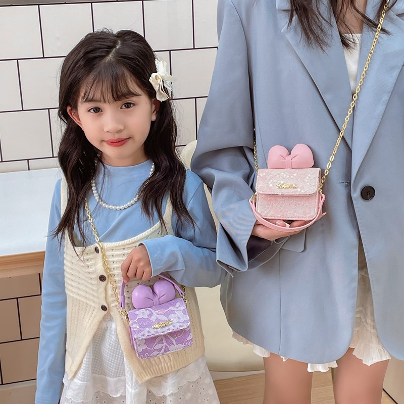 Coreana mini niños niñas bolso de hombro cadena arco bolso de hombro bolso de mujer primavera nuevo