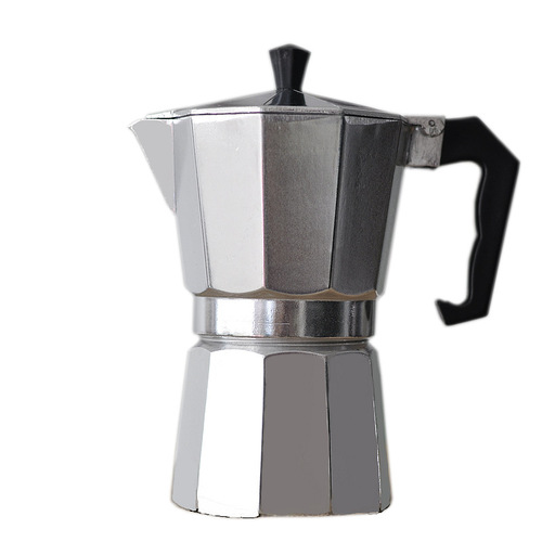 444Z wholesale aluminum Italian steam moka pot coffee pot extra strong household hand brewing drip filter brewing high pressure cold