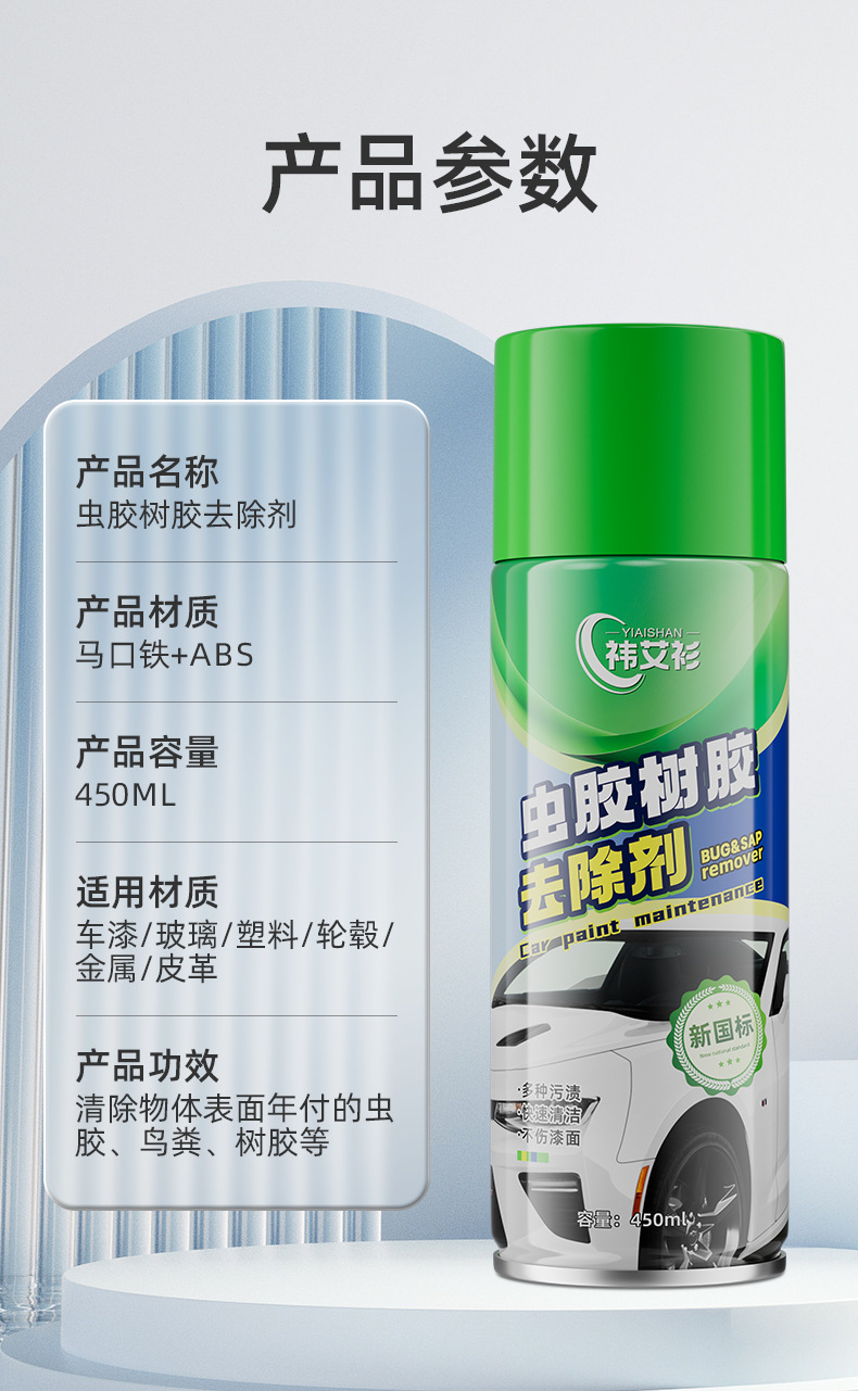 Car Shellac and Tree Sap Cleaner, Bird Droppings Cleaner, Stain Remover, Non-Damaging Paint Cleaning and Maintenance Spray
