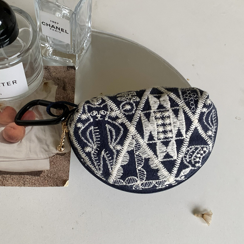 ヘビー刺繍ヘッドフォンバッグ収納カバー AirPodspro2 ヘッドフォン保護バッグ口紅バッグキーバッグ小銭入れ|undefined