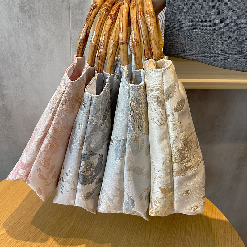 Souvenir New Chinese Style Women's Clutch Bag Jacquard Retro Cheongsam Wedding Hand Chinese Style Han Dynasty Bag Bamboo Bag