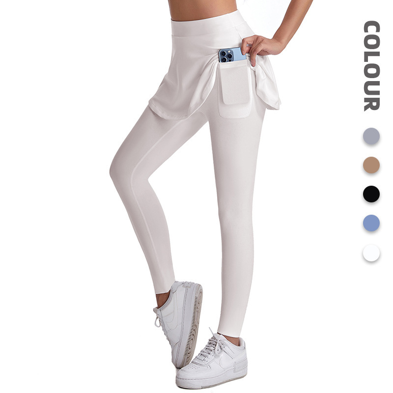 Amazon Cross-Border Pleated Yoga Skirt Women's Summer High-Waisted Butt-Lifting Sports Skirt Pants Anti-Exposure Training Tennis Skirt