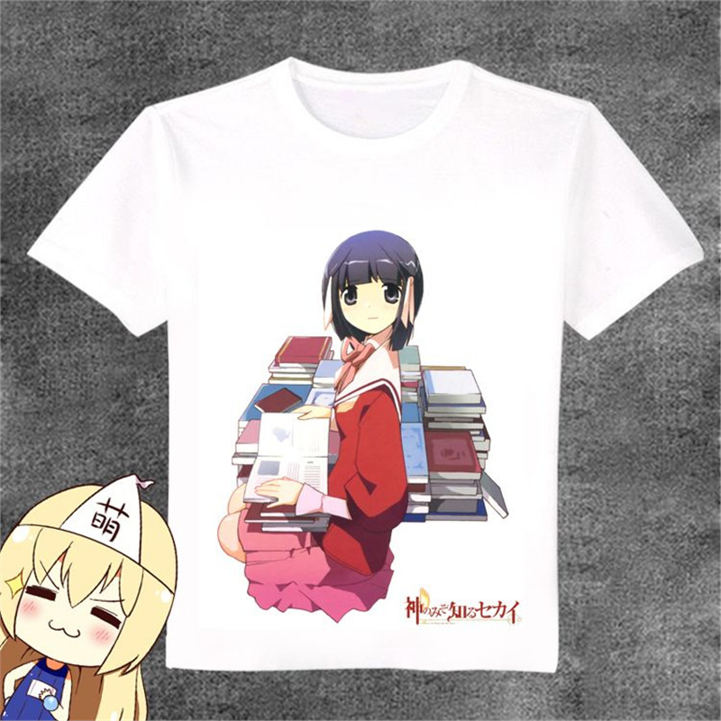 Only God Know The World Xi Miyao Anime Peripherals Long ShorT-sleeved T-shirT BreaThable CloThing Pain T WhiTe T