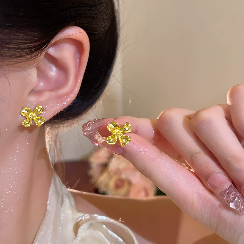 Серебряная игла, свежие универсальные серьги из жемчуга, серебро 925 пробы, цветочные, интернет-знаменитость