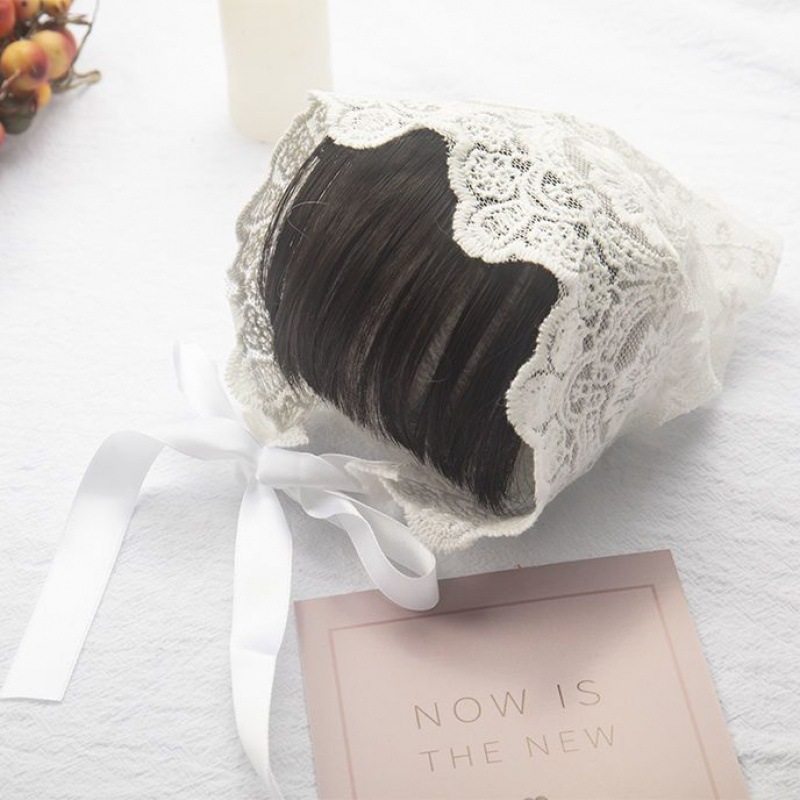 레이스 모자 앞머리 머리띠