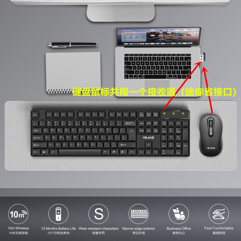 キーボードとマウスのセット、ワイヤレス、家庭用、オフィス用、パソコン用、汎用キーボードとマウスの2点セット、電池式、2025年新製品|undefined