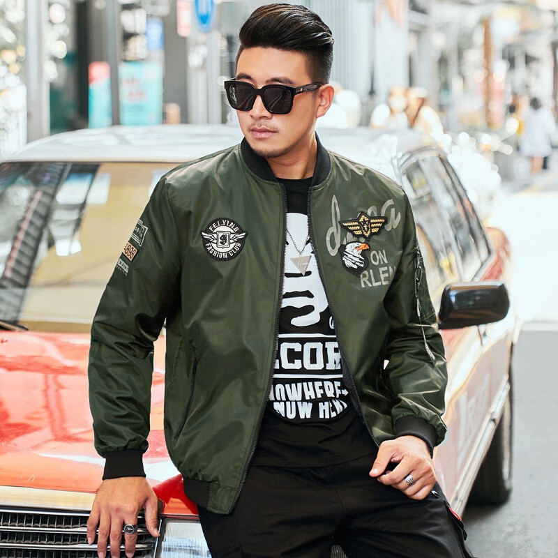 Jacket men's American air MA1 pilot school uniform style military jacket men's retro plus size men's baseball uniform